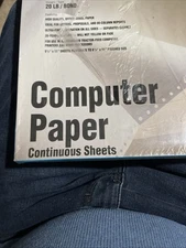 NIB XEROX  Continuous Feed Computer Paper 20lb 8.5x11 margins removed 250 sheets