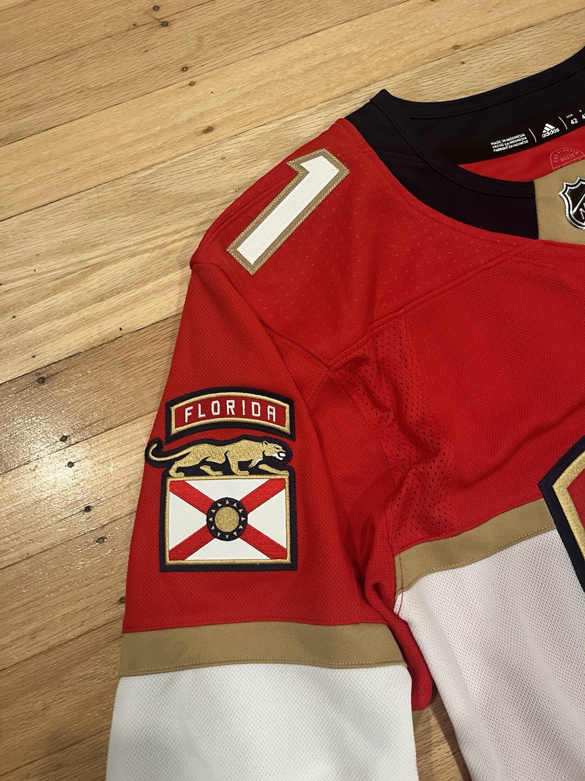 Adidas Florida Panthers Home Jonathan Huberdeau Authentic Jersey Men's Size 52 thumbnail 3