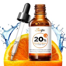 Pure Natural Skin Brightening  Anti Aging 20 Vitamin C Serum, Collagen Peptide