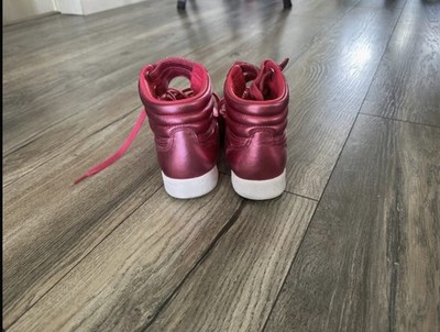 Reebok Freestyle Hi Pink Metallic High Top Shoes Women's 7 Retro 80s Sneakers