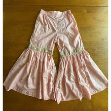 Girls Junaid Jamshed ruffled cotton pants - pink - gold - Valentine - size 4 - 5