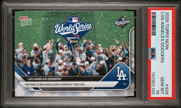 SHOHEI OHTANI & DODGERS TEAM * PSA 10 * 2025 TOPPS NOW * WORLD SERIES * CARD 929 view 3