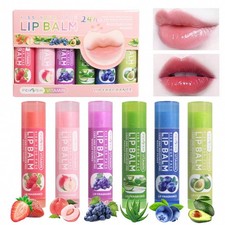 6 Pack Organic Lip Balm Set Fruit Lip Repair Balm Multipack Moisturizing Lip