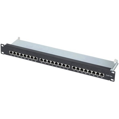 Renkforce RF-3353158 24-Port 483mm 19-Inch CAT 6A 1U Network Panel