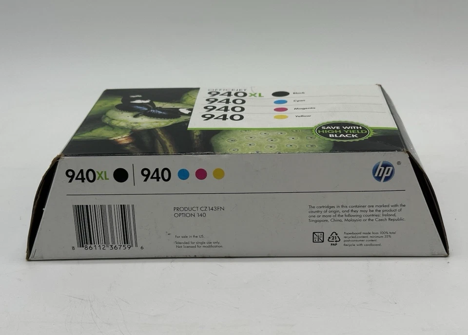 HP OfficeJet 940XL Combo Pack Black/Cyan/Magenta/Yellow Ink  (CZ143FN) - Image 4 of 4
