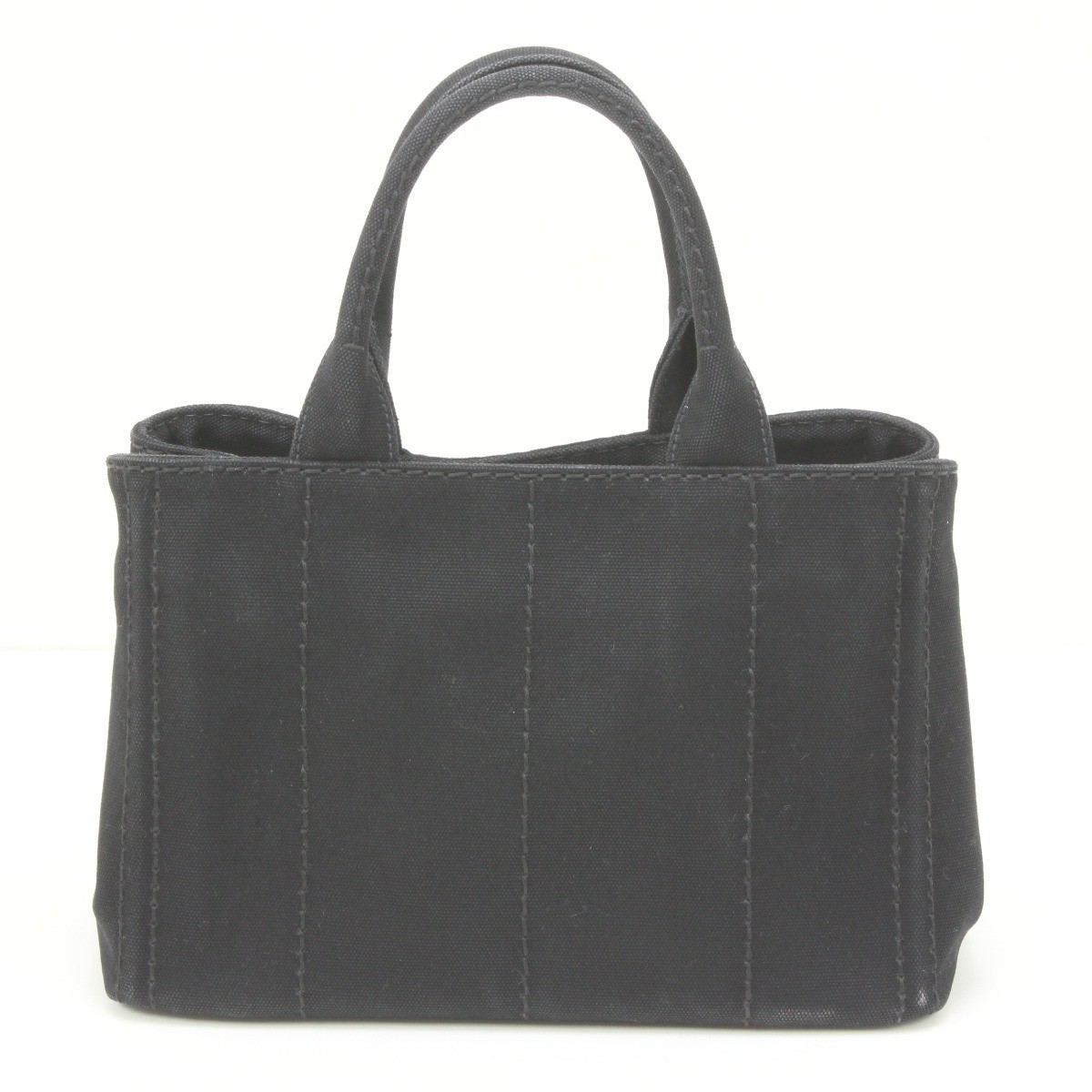 PRADA Canapa Handbag with Strap 1BG439 Black Slightly Worn and Stained from japa thumbnail 2