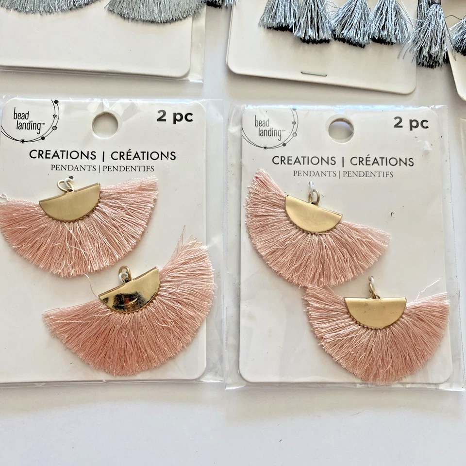 批量 9 件 珠子着陆流苏吊坠 - 珠宝制作 - 手镯项链 全新 — 第 2/4 张图片