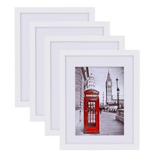 eletecpro 9x12 Solid Wood Picture Frame Set of 4 with Real Glass Cover