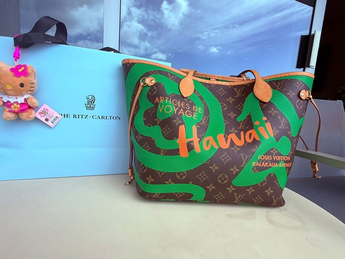 Louis Vuitton Hawaii Neverfull MM Bag Cabas Tote Green Mongr