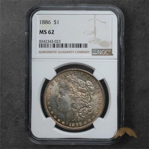 1886 Morgan Silver Dollar $1 - MS62 - NGC - Philadelphia