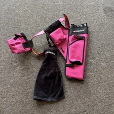 BOHNING Archery Pink 5 Tube Target Belt/Hip Quiver Right Hand with Extra Pouch