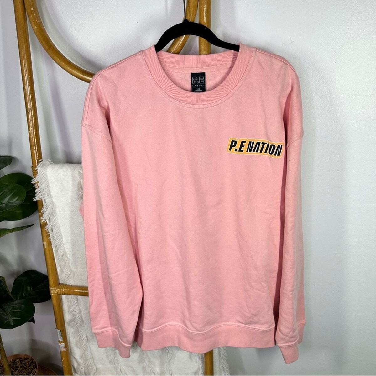 NWT Nation Pink Main Draw Crewneck Pullover sz L