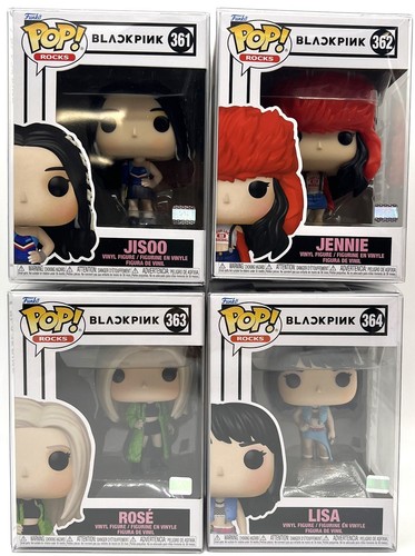 Funko Pop ! Lot de 4 roches rose noir Jisoo Jennie Rose Lisa avec protecteurs - Photo 1 sur 5