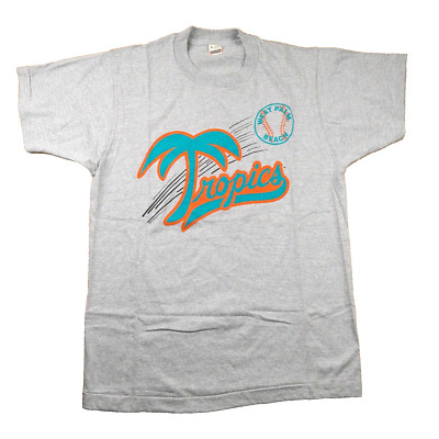 Vintage West Palm Beach Tropics T Shirt Large Screen Stars 80s Single Stitch Tee