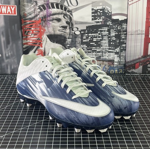 Nike Vapor Speed 2 White & Navy 856507-104 LAX / Lacrosse Cleats size 8 NEW - Picture 3 of 10