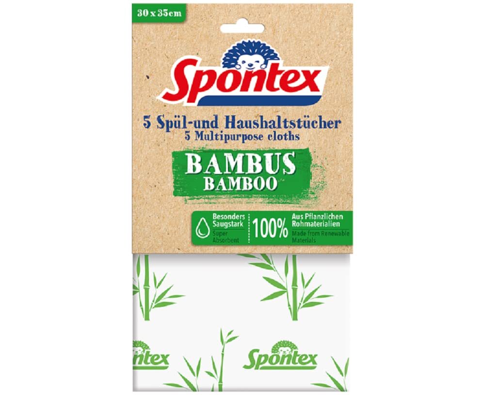 Spontex Spül- und Hauhaltstücher Bambus 5er Pack