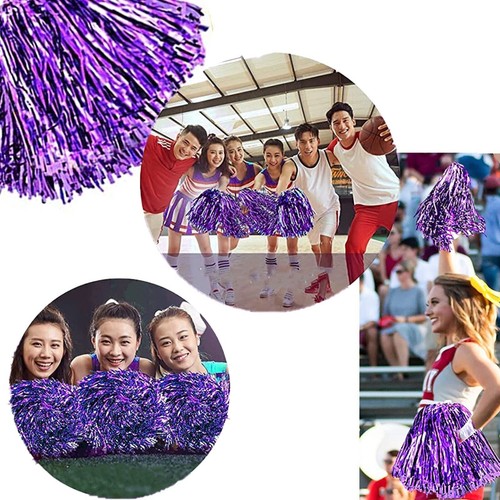Dual Tone Metallic Cheer Pom Poms, Cheerleader Dance Props, Party Supplies- 35cm - Picture 32 of 51