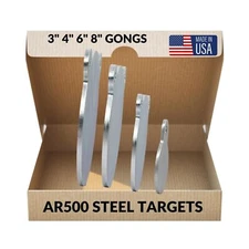 Ar500 Steel Targets Rifles - 2100fpe - 3/8 Inch Ar 500 Steel Gong Target - La...