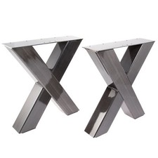 2x X-Gestell Bankgestell Sitzbank Bank Loft Industrie Design X- Tisch Steel