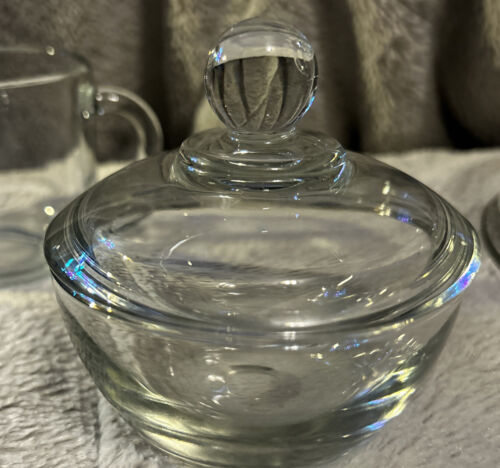 Anchor Hocking Creamer/Sugar Bowl With Lid Presence - Picture 2 of 10