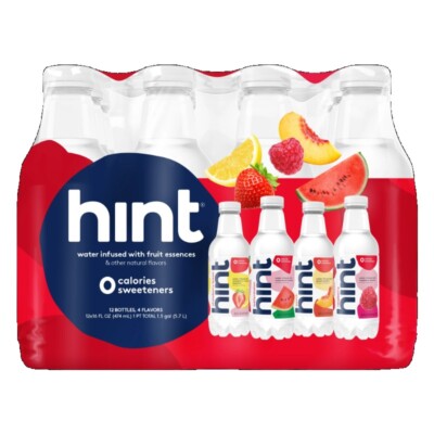 Hint Flavored Water Infused with Fruit Essence Red Variety Pack, 4-Flavor