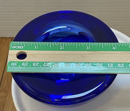 Kosta Boda Atoll By Anna Ehrner Dark Blue Cobalt Swirl Tealight Candle Holder - Picture 9 of 18