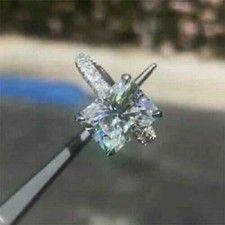 5Ct White Radiant Cut CZ Engagement Wedding Ring In Solid 925 Sterling Silver