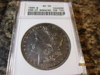 1889 MORGAN DOLLAR ANACS AU 58 VAM-22 BARWING TOP 100   0299