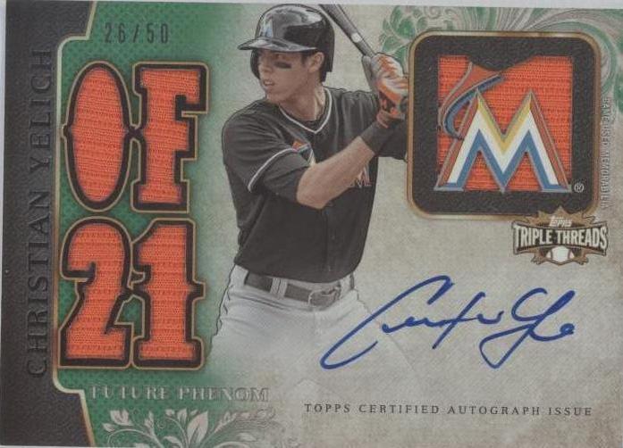 1/1 クリスチャン・イエリッチ Topps Triple Threads 2014 Topps Triple Threads - Christian Yelich #124 for sale