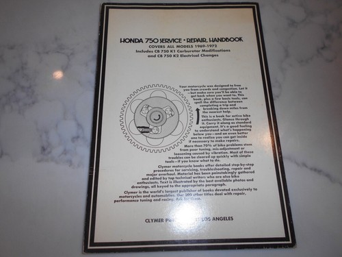 Manual de reparación de servicio Honda. Todos los 750 modelos 1969-1972. Publicaciones de Clymer. - Imagen 2 de 5