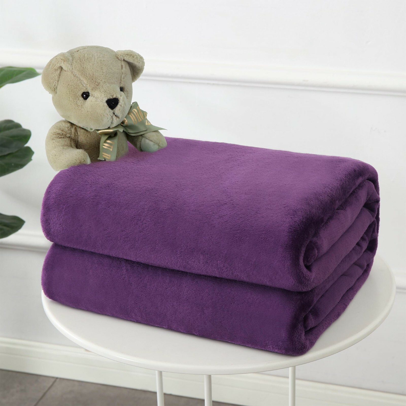 TEDDY BEAR FLEECE THROW OVER BED LARGE BEDSPREAD SOFT CUDDLY WARM