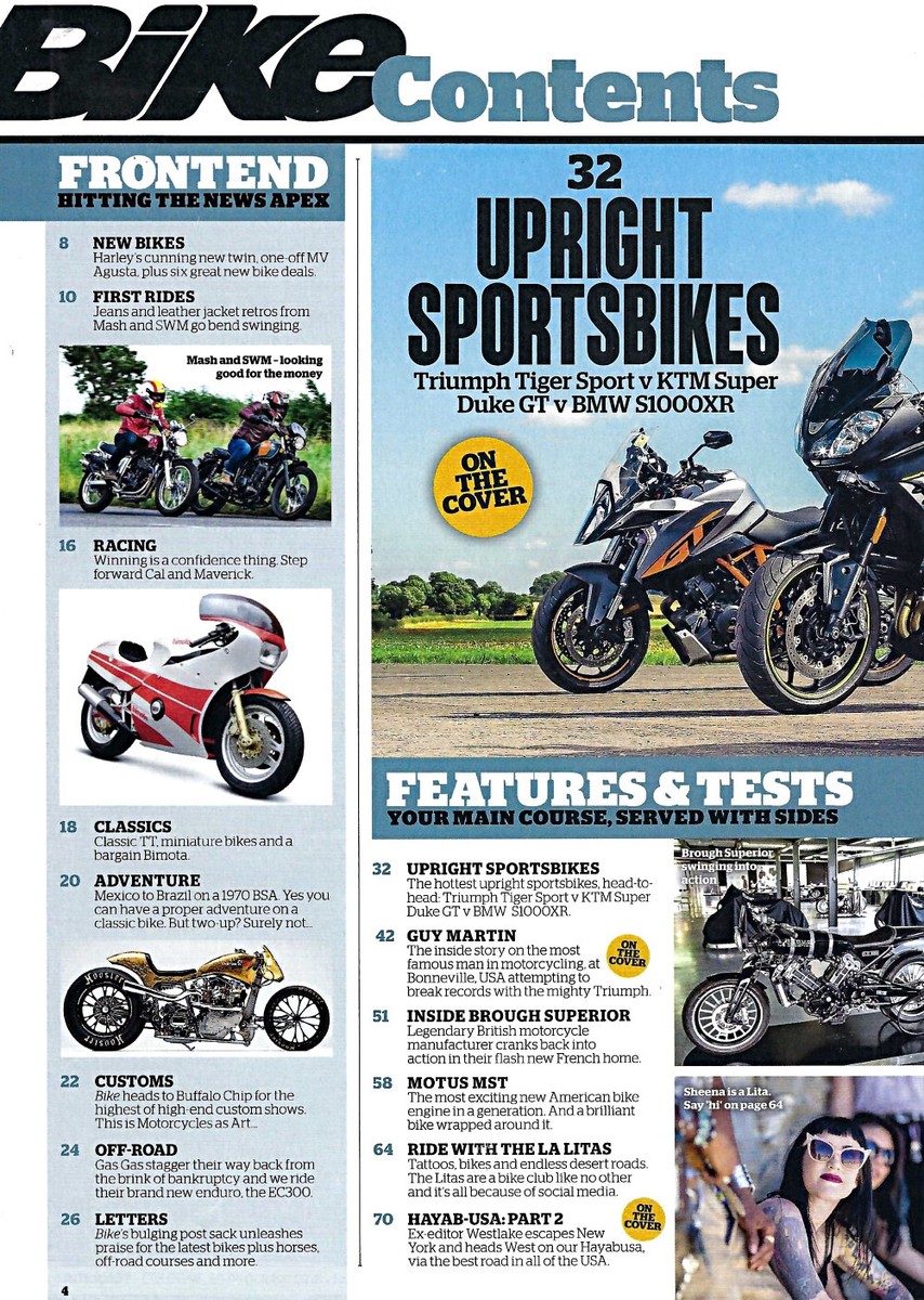 S1000XR KTM 1290 Super Duke Tiger Sport Motus MST SV650 Mash