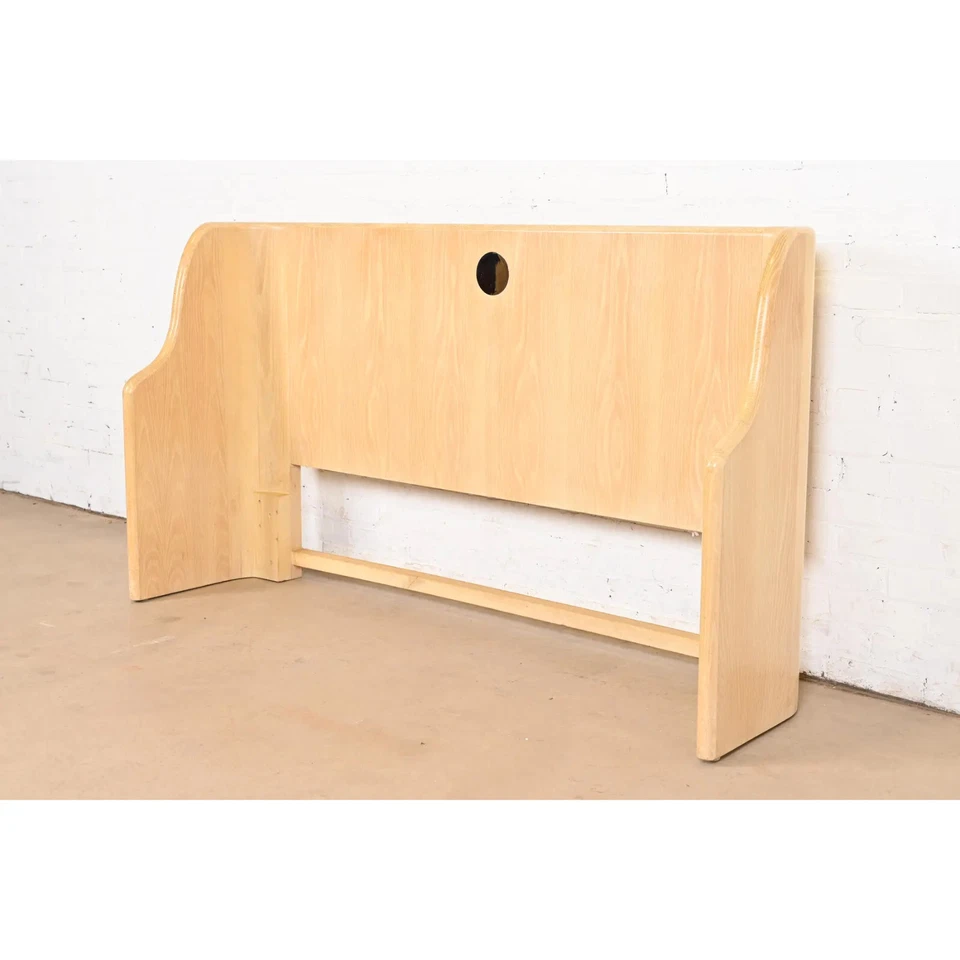 Cabecero Jay Spectre para muebles Century moderno Art Deco roble blanco y cromo Foto 3 de 4