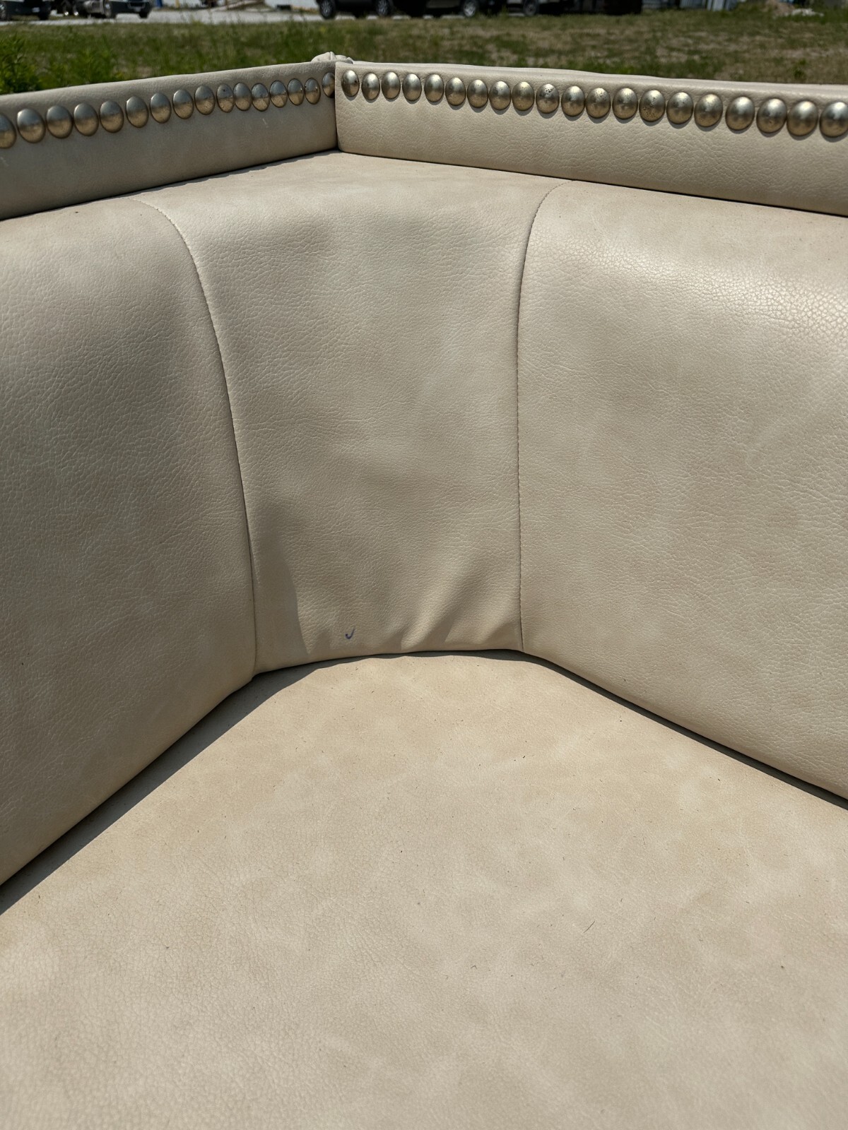 Flexsteel RV Ultraleather CREAM Euro Booth bed Boat Motorhome