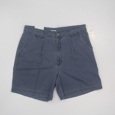 Adolfo Men's Chino Shorts Size 38 7'' Inseam Blue Pleated Cotton Summer Dad NOS