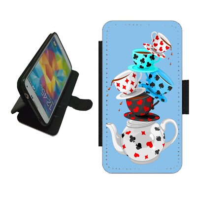 Tea Party Handy Hülle Wallet Flip Cover für iPhone Samsung ALI3 Alice Wonderland