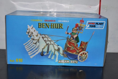 80'S PYROPLAST AIRGAM BOYS ROMAN SERIES SOLDIERS GREEK BEN HUR CHARIOT MIB - Picture 2 of 8