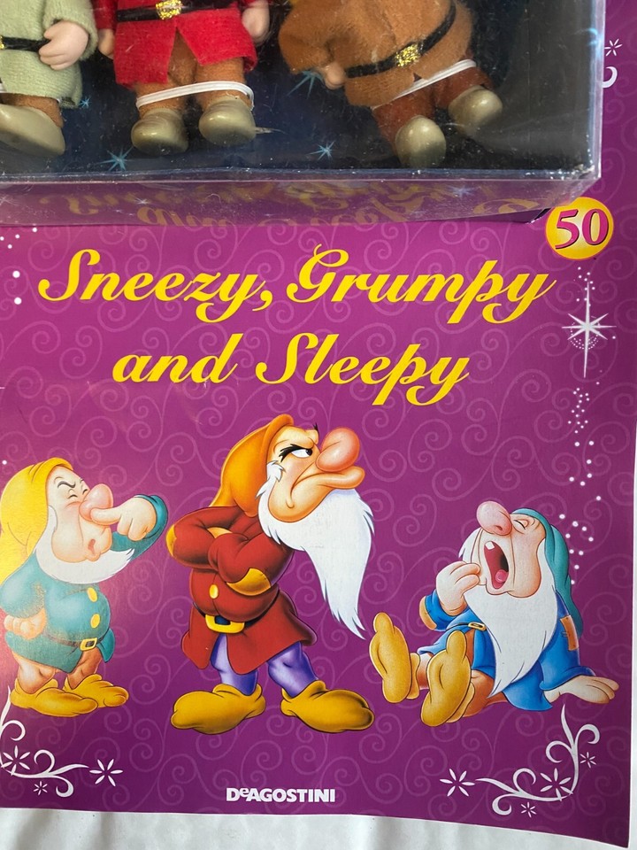 DEAGOSTINI DISNEY PRINCESSES PORCELAIN DOLL 50 SNEEZY GRUMPY & SLEEPY 7 ...