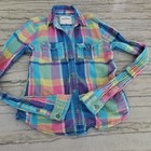 Abercrombie Kids Girls Blue and Pink Button Down Shirt Size M — photo 1