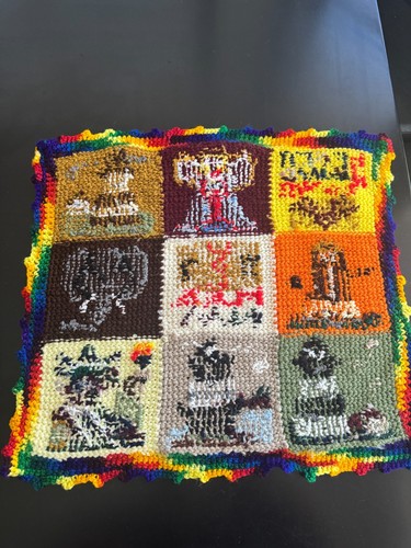 Lot Of 5 Large Crochet 20" Handmade Granny Squares Lighthouses Military More Lot - Picture 15 of 22