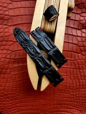 Size 22/20mm Black 100% Genuine Leather Skin Watch Strap Band For PAM,Handmade