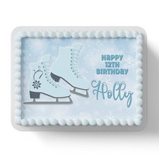 Ice Skating Iceskating Personalised Edible Icing Cake Topper