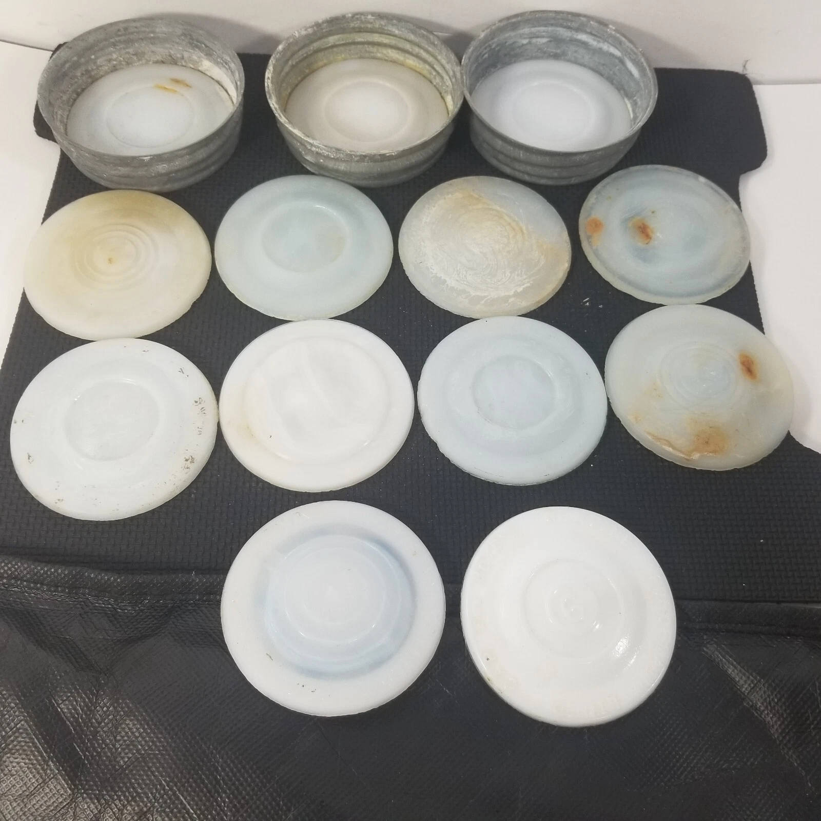 boyds etc cap for mason jars milk glass lid liners lot