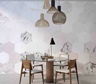 3D Hexagon Pink Marble Tile Wall Murals Wallpaper Murals Wall Sticker Wall 173