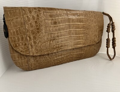 RINKEL New Genuine Alligator Crocodile Leather Wristlet Clutch Evening Bag Purse