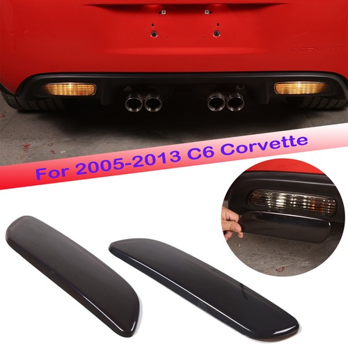 Smoked Black Exterior Rear Fog Light Lamp Cover For 20052013 C6