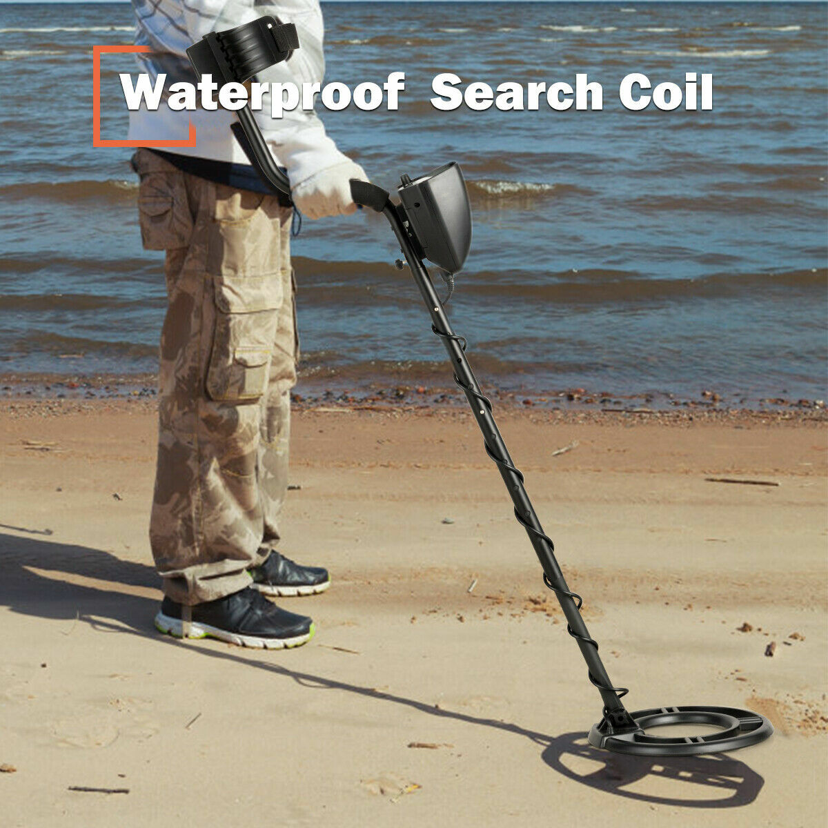 High Accuracy Metal Detector Kit W/Display Waterproof Search Coil Headphone Bag