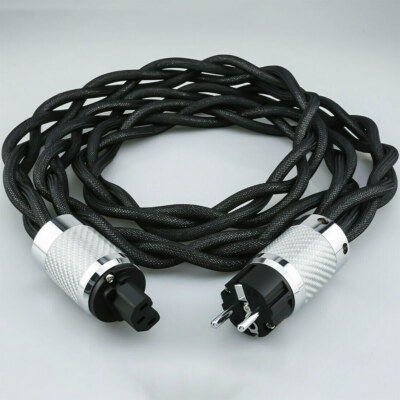 Audiophiles versilbertes 7-N-OCC-HiFi-Audiokabel EU-Schuko-Netzkabel