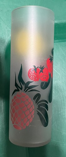 Tom Collins Glass Frosted Glass Fruit Drinkware Barware 1950s - Picture 2 of 2