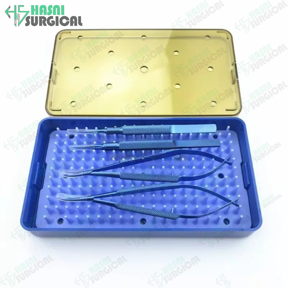 Titanium Needle holder scissor forcep eye surgery instruments Sterilization box
